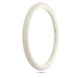 OTOSTAR Soft Velvet Steering Wheel Cover, Universal Luxury Steering Wheel Protector Car Interior Accessories 15 inch (Creamy White)