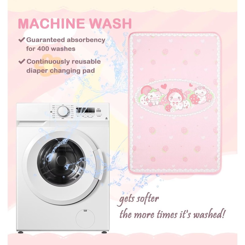 Landofgenie Waterproof Changing Mat 80 x 120 cm Washable Reusable