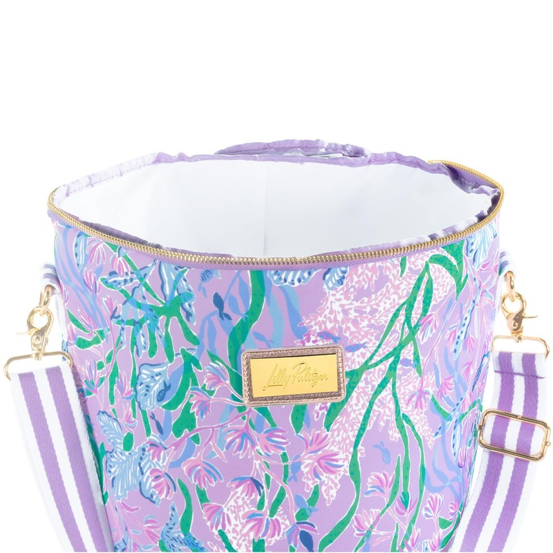 Lilly Pulitzer Insulted Backpack Cooler Large Capacity, Pink/Blue Portable Soft