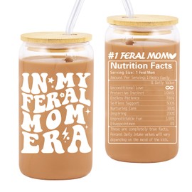 Taza de café helado de 16 onzas con tapa para regalo de cumpleaños posparto