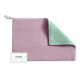 Ecoliko® Reinigungstuch für Möbel - Holz | Hochglanz | Metall | Leder - weiches Staubtuch zur Möbel Reinigung & Pflege, waschbar & wiederverwendbar, 20×30 cm, 1 St. (Lila & Mintgrün)