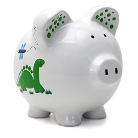 Child to Cherish Ceramic Piggy Bank for Boys, Dinosaur