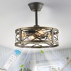 SabvioZh 16.5" Farmhouse Caged Fandelier Ceiling Fan with Light, Rustic