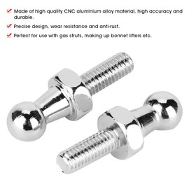 Ball Bolts, 2 Pieces CNC Ball Bolts Car Ball Bolt Ball Stud Ball Stud Ball Joints Aluminium Alloy Screw for Gas Struts with Ball Head (M6)