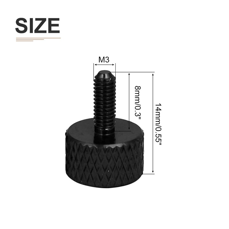 DTGN 10pcs M3x8mm Knurled Thumb Screw Thumb Screw Thumb Screw
