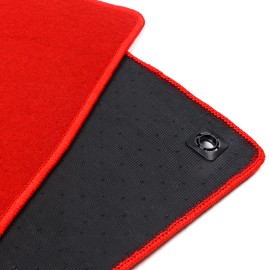 Unbranded For 18-22 Honda Accord Red Nylon Floor Mat Carpets Front Rear 4PCS w/ Red Sport