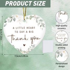 Thank You Gift, Ceramic Plaque Thank You Gifts for Women, Thank You Plaque Appreciation Gift for Friend Teacher Colleague Mom - A Little Heart to Say A Big Thank You (Heart-C)