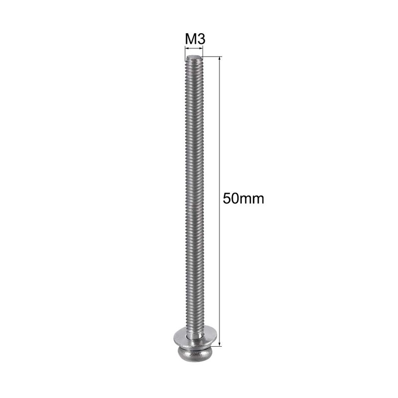 sourcing map M3 x 50mm 304 Stainless Steel Phillips Pan