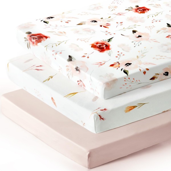 Pack n Play Sheets Fitted 3 Pack, Stretchy Ultra Soft