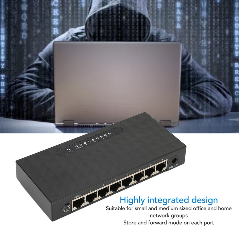 Network Switch Gigabit 1000Mps 8 Ports Self Adaptive Switch Ethernet