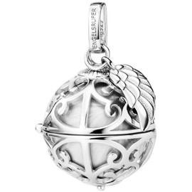 Engelsrufer ER-23-20-M Women's Pendant for Necklace with Wings in Sterling Silver with Interchangeable Chime Ball M in Mother of Pearl White Nickel-Free Size: 19.5 cm, Sterling Silver, No Gemstone