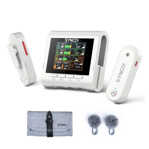 SYNCO Lavalier Mikrofon Wireless, G3 Ansteckmikrofon Kabellos Dreikanalübertragung bis zu