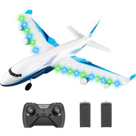 4DRC Remote Control Airplane for Kids Boys Adults, G2 Remote Control Plane Jet for Beginners Adult, Ready to Fly Airplane with One Key Aerobatic LED Light, RC Plane for Kids, 2 Battery