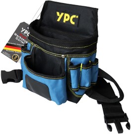 YPC Presto Tool Belt Bag XL - Tool Belt, Work Belt, Waterproof Tool Bag with Hammer Loop, Tear-Resistant Nylon Belt, 12 Pockets, Blue/Black, 27 x 21 x 13 cm, 5 kg Load Capacity, blue
