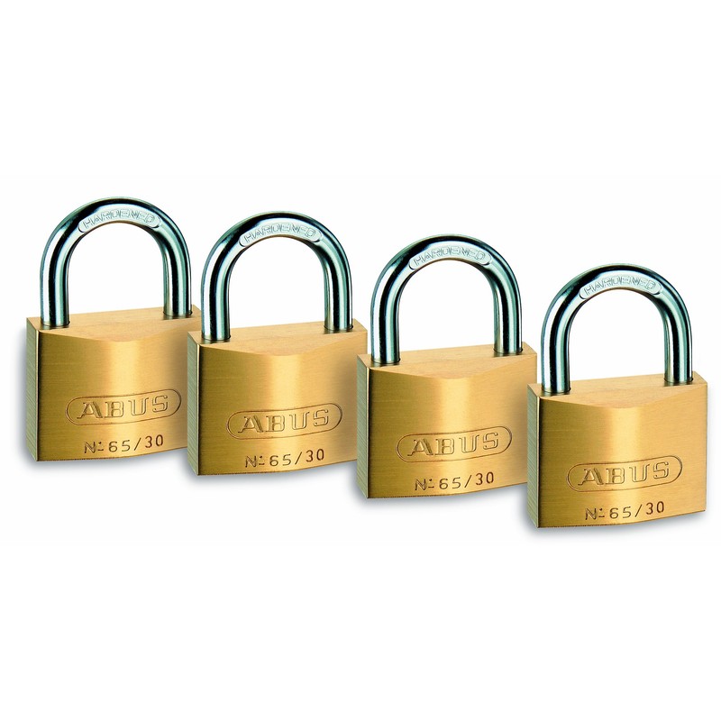 Abus 65/30mm Brass Padlock Quad Pack