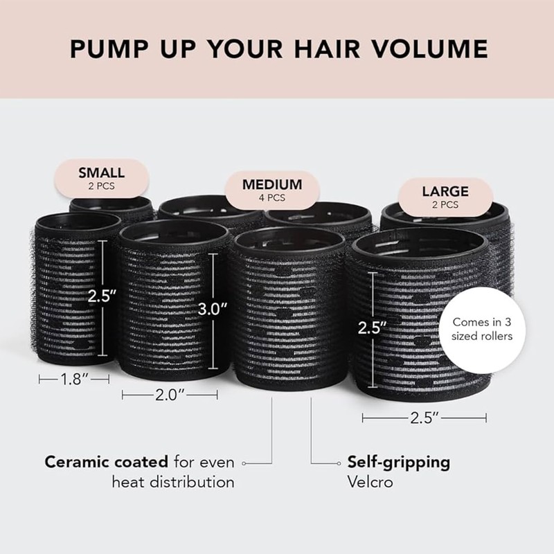 VOKMEMC Pack of 8 Thermal Hair Rollers, Thermal Rollers, Reusable