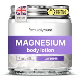 NaturallyMum - Loción corporal de magnesio [NATURAL Y VEGANA] - Loción en crema de magnesio tópica que favorece el sueño y los huesos.