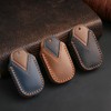 OLLEN Genuine Leather Key Fob Cover, Fit for Honda Civic