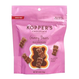 Kopper's Kopper's Chocolate Milk Chocolate Covered Gummy Bears - No Artificial Colors or Flavors - 4 Oz Pouch, 4 Ounce (Pack of 1)
