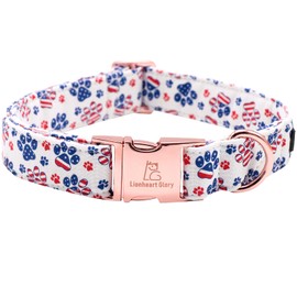 Lionheart glory American Flag Dog Collar, 4 of July Dog Collar Heavy Duty Adjustable Patriotic Dog Collars for Large Dogs Pet Gift Summer Collars Independence Day Dog Collar
