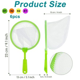 6Pcs Fishing Nets for Kids, Children Plastic Fishing Nets, Outdoor Fishing Net, Early Learning Tool Kids Bug Catcher Nets for Outdoor Playing Catch Fish Net, Compact Outdoor Play Equipment