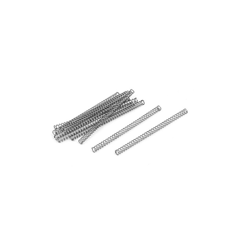 sourcingmap 0.3mmx2mmx35mm 304 Stainless Steel Compression Springs Silver Tone 10pcs