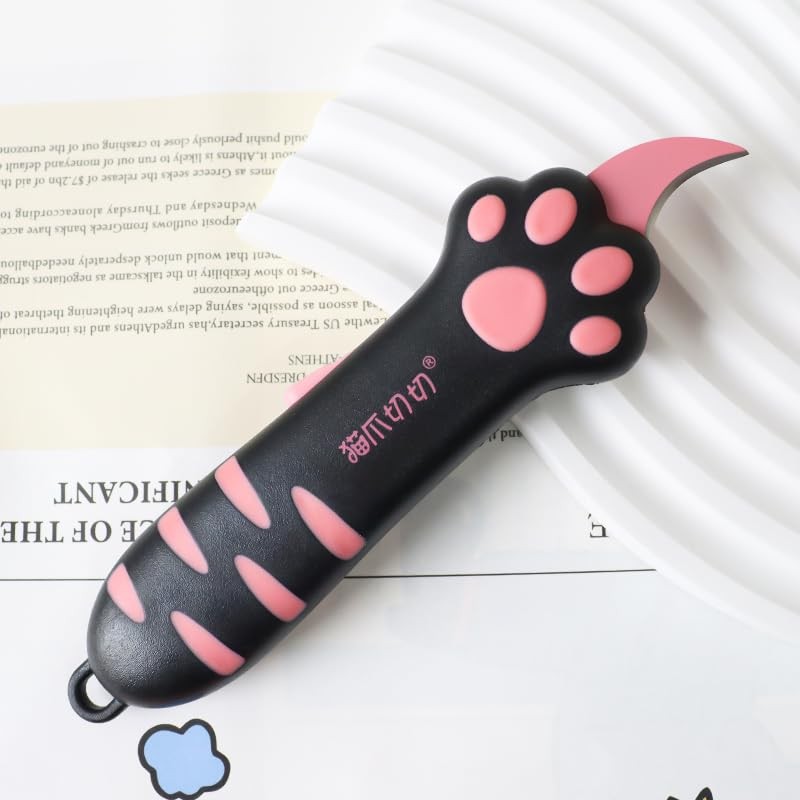 MEOWKIT Cat Paw Box Cutter Retractable with Cat Paw Handle,