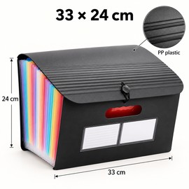 Expandable Accordion File Organizer for Document Storage – 13/25 Pocket Folder with Colored Tabs for Home, School & Office