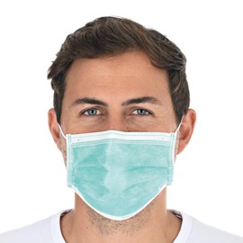 FRANZ MENSCH Hygostar Civil Use Mouth Guard 3-Ply Polypropylene Cardboard Green L 17.5 cm W 9.5 cm