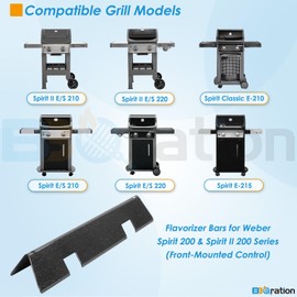 BBQration 7635 15.3" Upgraded Flavorizer Bars for Weber Spirit Grill Parts, Heat Plates for Weber GS4 Spirit II E-210 E-220 S-210 S-220, Spirit S210 E215, 16GA Porcelain Steel