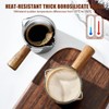 2 Pack Espresso Cups with Wood Handle, 75ML Double Spout