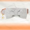 Elegant little tail Dog Collar with Bow - Herringbone Dog