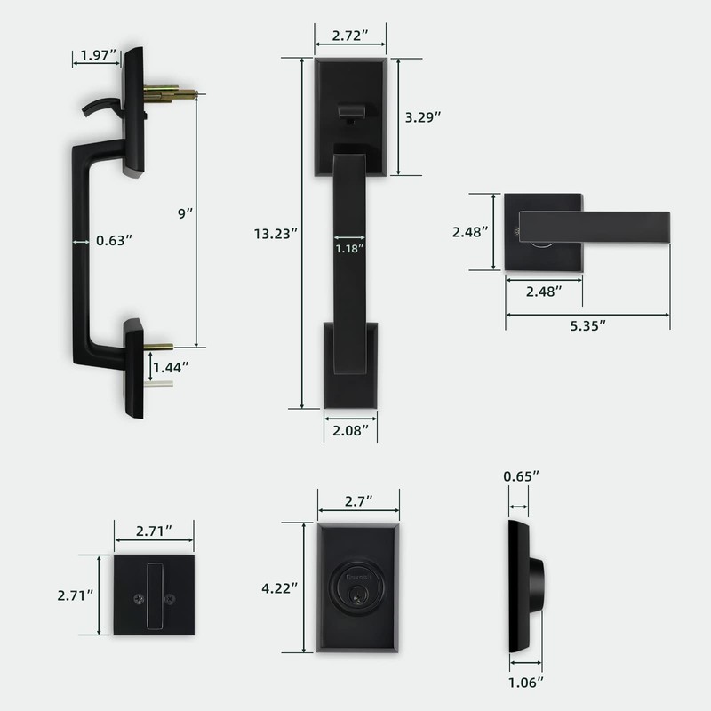 Heavy Duty Front Door Handle Set with Deadbolt,Exterior Door Lock