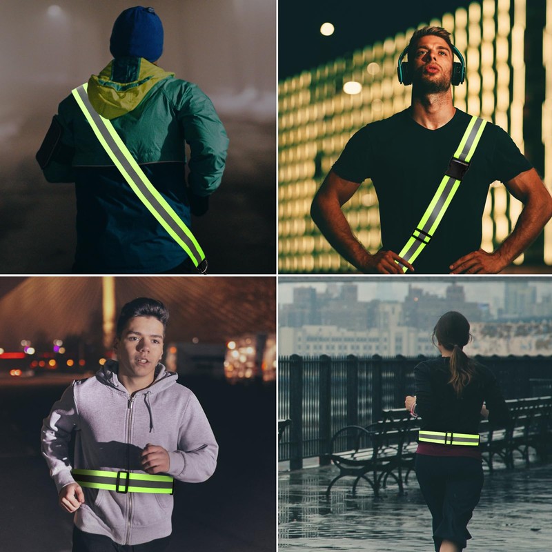PEUTIER Reflective Running Equipment and Reflective Wristband, Reflective Shoulder Strap,