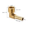 sourcing map Brass Barb Hose Fitting, 90 Degree Elbow 8mm