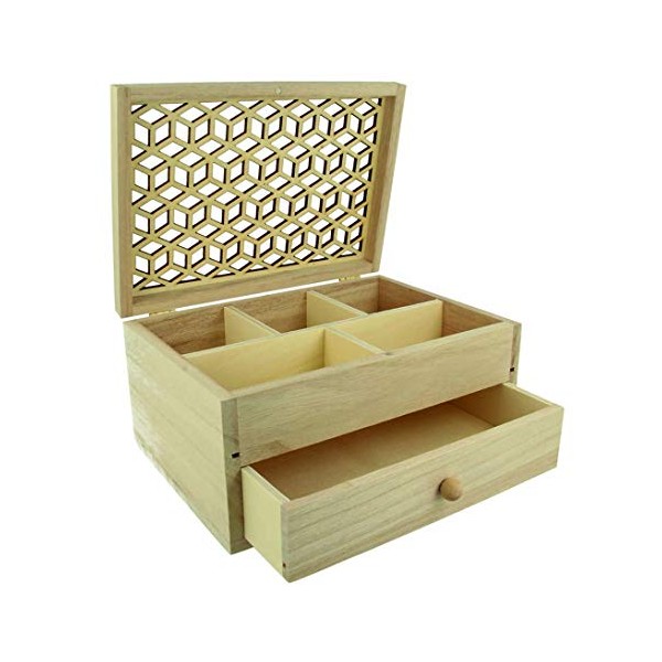 Artemio 14002361 Jewellery Box, Wood, Beige, 24 x 14 x