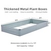 Meberam 2 Pack 6x3x1FT Galvanized Raised Garden Beds Kit Outdoor