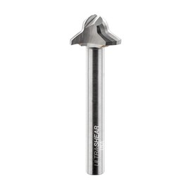 Ultra-Shear Juice Groove Router Bits, 1/2" Cove With 45 Vee-Groove, Carbide Head, USA Made, 3 Flute, CNC Bits for Cutting Board - US22545JGV