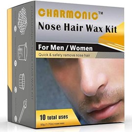 Kit de cera para nariz para hombres y mujeres, cera de depilación nasal para Charmonic (50 gramos / 10 veces de uso)