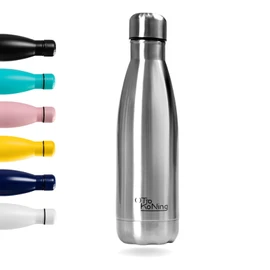 Stainless Steel Water Bottle 500ml - Otto Koning - Double-Walled Vacuum Insulated Thermos Flask. Keeps Cold Drinks 24 Hours and Hot Drinks 12 Hours. Leak-proof Thermos Flask, BPA-Free