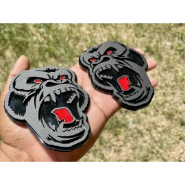 Badge Addictz Red Eye Angry Gorilla Ape Emblem Badges Custom New