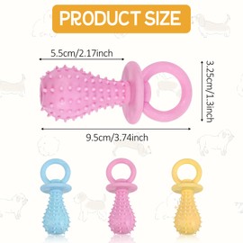APLZGMG 3Pcs Molar Clean Teeth Rubber Toy, Dog Chew Toys for Aggressive Chewers, Rubber Pacifier Chewing Playing Training Toys for Puppy Dogs Cats