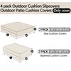 FKSLIFE 4Pcs Patio Cushion Covers Replacement,Outdoor Patio Seat Cushion Covers