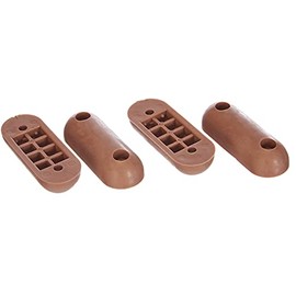 Merriway BH05103 (4 Pcs) Toilet WC Seat Buffers, Brown 60 x 22 x 12mm - Pack of 4 Pieces