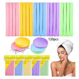 120 Esponjas Faciales Comprimidas Limpieza Exfoliación