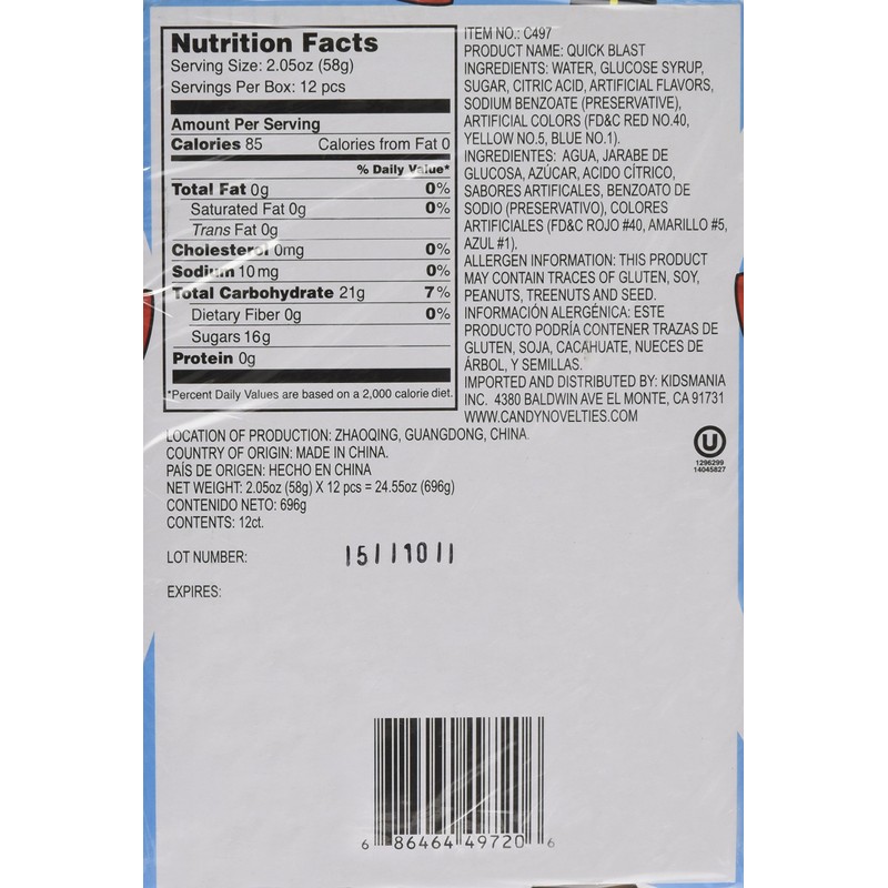 Wholesale Kidsmania Quick Blast Sour Candy