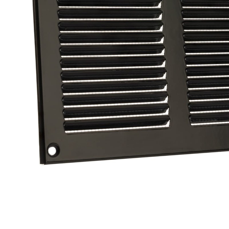 EUROPLAST Black 14x6 Duct Opening Vent Cover with Screen Mesh