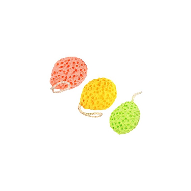 3piezas Esponjas Baño Forma Panal Amarillo Verde Naranja Ducha Suaves