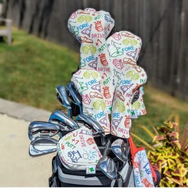 Foretra - Limited Edition Golf Icons Pattern Hybrid Headcover - Tour Quality Golf Club Cover - Style and Customize Your Golf Bag