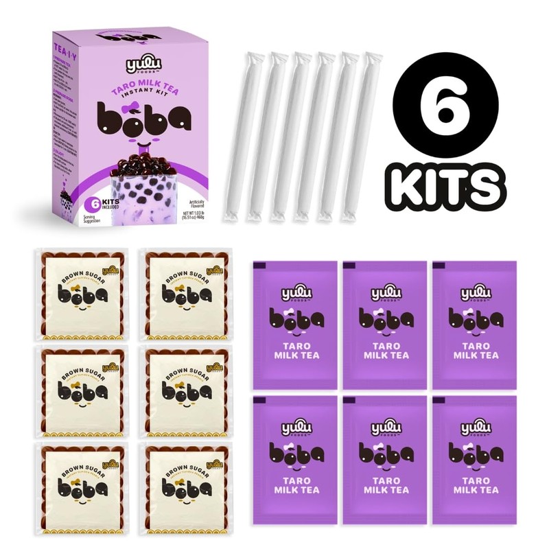 YULU FOODS Instant Bubble Pearls for Taro Milk Tea with